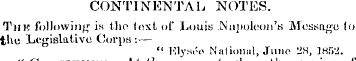 CONTINENTAL NOTES Tiik following is the ...
