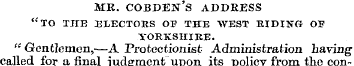 mr. cobden's address "to ihe electors of...