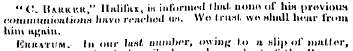 " C. IUuki'.u," Halifax, in inforinod (h...