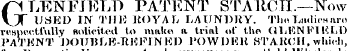 (^ LENFIELD PATENT STARCH .—Now X USED I...