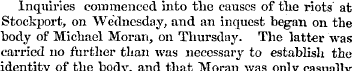 Inquiries commenced into the causes of t...