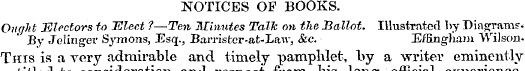 NOTICES OF BOOKS Ought Electors to Elect...