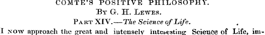 COMTE'S POSITIVE PHILOSOPHY Bt G- . H. L...