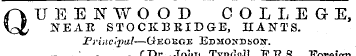 QUEEKW OOD COLLEGE, NEAR STOCKBRIDGE, HA...