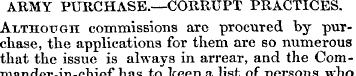 ARMY PURCHASE.—CORRUPT PRACTICES. Ai.THO...