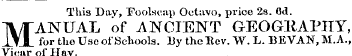 This Day, Foolscap Octavo, price 2s. Od....