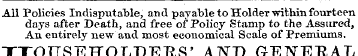 All Policies Indisputable, and payable t...