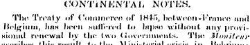 CONTINENTAL NOTES The; Treaty uf Commerc...