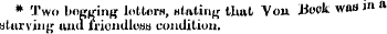 * Two bogging letters, stating that Von ...