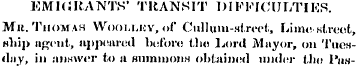 EMIGRANTS* TRANSIT DIFFICULTIES. Ma. Tii...