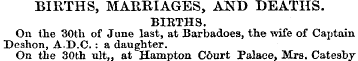 BIRTHS, MARRIAGES, AND DEATHS BIHTHS. On...