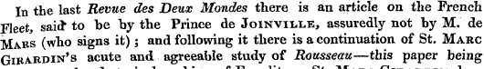 In the last Revue des Deux Mondes there ...