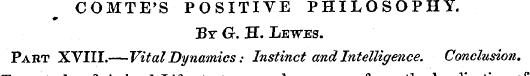 COMTE'S POSITIVE PHILOSOPHY. Br G. H. Le...