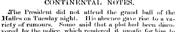 CONTINENTAL NOTKS. «riie I Yes it le mi ...