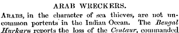 ARAB WRECKERS Arabs, in the character of...