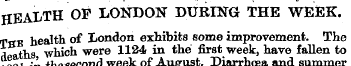 HEALTH OF LONDON DURING THE WEEK. The he...