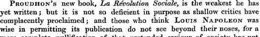 Proudhon's new book, La Revolution Socia...
