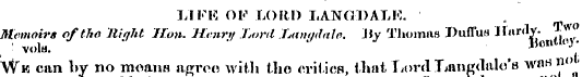 1,1 KK OF LORD LANGDALIO. Memoirs of the...