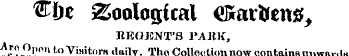 ^fie Zoological barton*, REGENT'S PARK, ...
