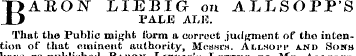 BARON LIEBIG on ALLSOPP'S PALE ALE. That...
