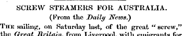SCREW STEAMERS FOR AUSTRALIA. (From the ...