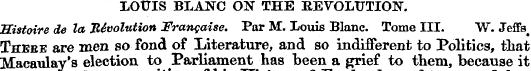 LOUIS BLANC ON THE REVOLUTION. Histoire ...