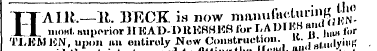 HAIR. —It. 33'RCK is now ma» ll S^;5i!{l...