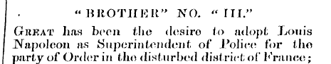 " BROTHER" NO. " III." I Great has been ...