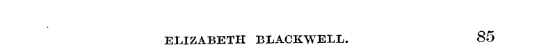 ELIZABETH BLACKWELL. 85
