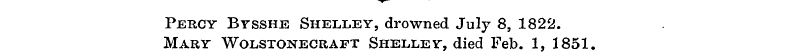 Percy Bysshe Shelley, drowned July 8, 18...