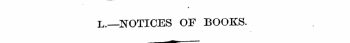 L.—NOTICES OF BOOKS.