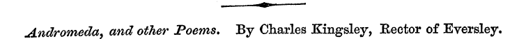. « *» . Andromedaand other Poems, By Ch...