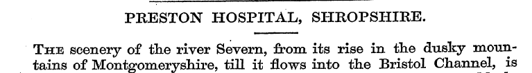 PRESTON HOSPITAL, SHROPSHIRE. t The ains...