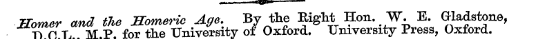 Homer D.C.L and .M. the P. for Homeric t...