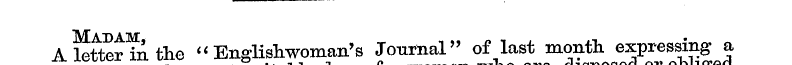 A Madam letter in , the " Englishwoman's...
