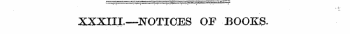 XXXIII—NOTICES OF BOOKS.