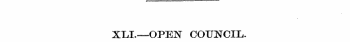 XLL—OPEN COUNCIL.