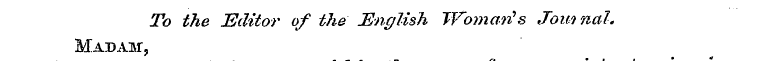 To the Editor of the English Womatfs Jou...