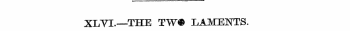 XLVL—THE TW® LAMENTS.