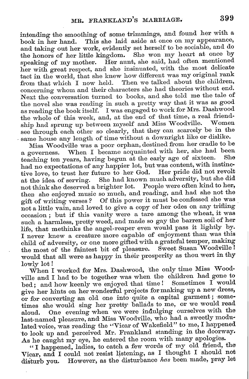 English Woman’s Journal (1858-1864): F Y, 1st edition - Mr. Fkankland's Marbiage. 399