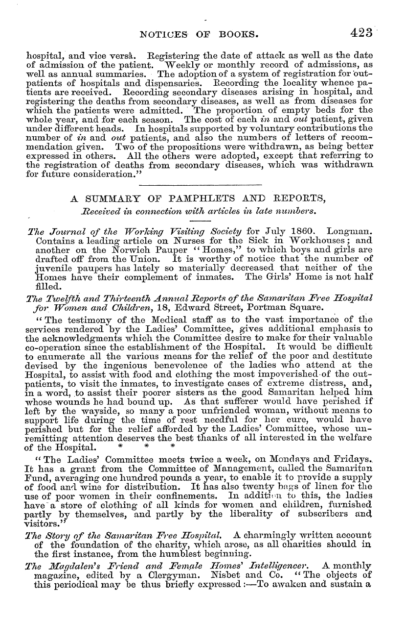 English Woman’s Journal (1858-1864): F Y, 1st edition - International Statistical Congress. Prog...