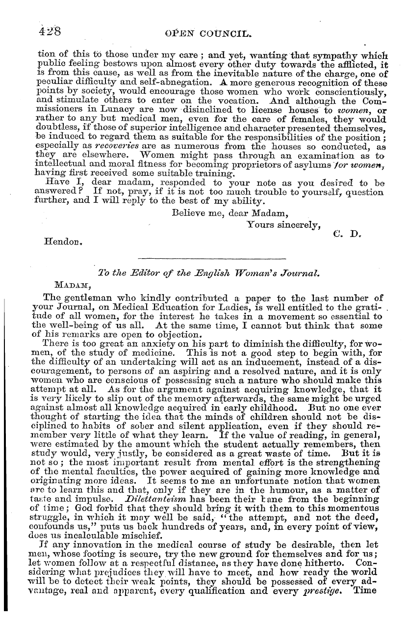 English Woman’s Journal (1858-1864): F Y, 1st edition - 4-2 : 8 Opjsn Cotrjsrciii.