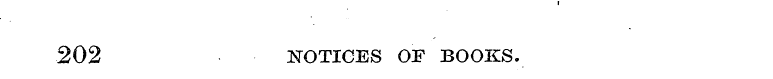 202 NOTICES OF BOOKS.