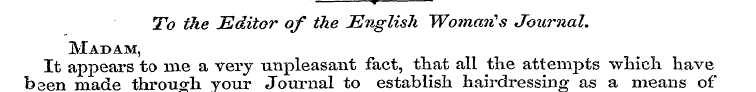 * jTb the Editor of the English Woma?i\s...