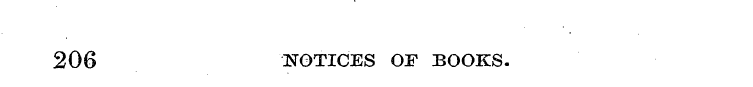 206 NOTICES OF BOOKS.