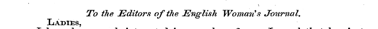 1 To the Editors of the English Woman's ...