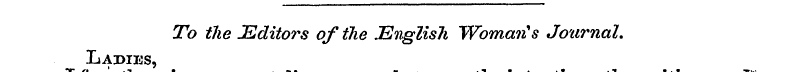 To the JEditors of the .Eng 'lish Woman'...