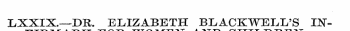 LXXIX.-DK ELIZABETH BLACKWELL'S IN-