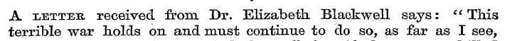 ^ A "letter received from Dr. Elizabeth....
