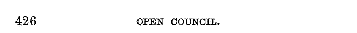 426 OPEN COUNCIL.